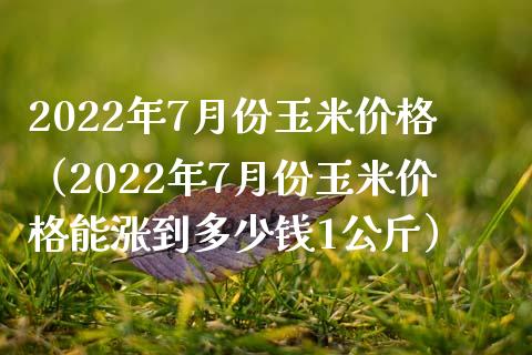 2022年7月份玉米价格（2022年7月份玉米价格能涨到多少钱1公斤）