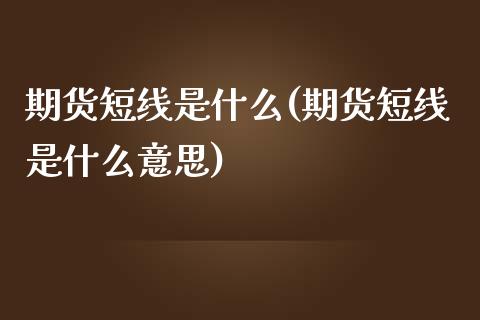 期货短线是什么(期货短线是什么意思)_https://www.boyangwujin.com_期货直播间_第1张