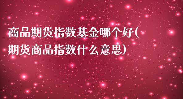 商品期货指数基金哪个好(期货商品指数什么意思)