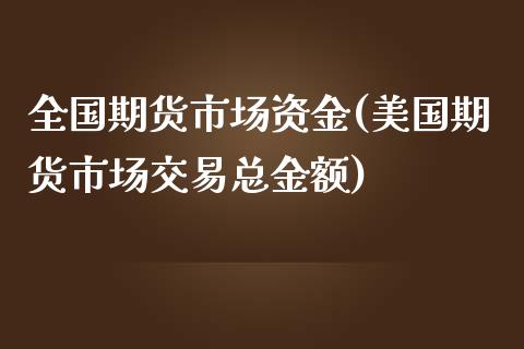 全国期货市场资金(美国期货市场交易总金额)