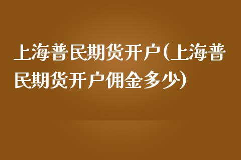 上海普民期货开户(上海普民期货开户佣金多少)