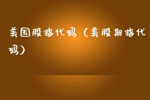 美国股指代码（美股期指代码）_https://www.boyangwujin.com_期货直播间_第1张