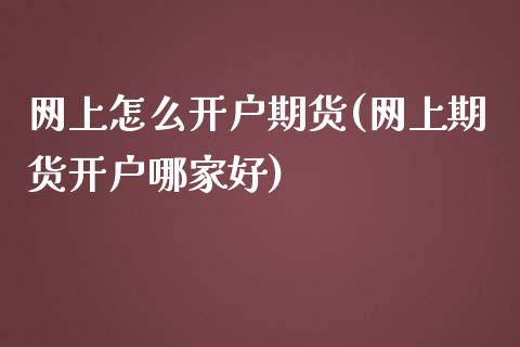 网上怎么开户期货(网上期货开户哪家好)