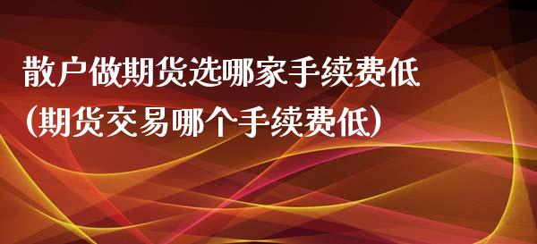 散户做期货选哪家手续费低(期货交易哪个手续费低)_https://www.boyangwujin.com_原油期货_第1张