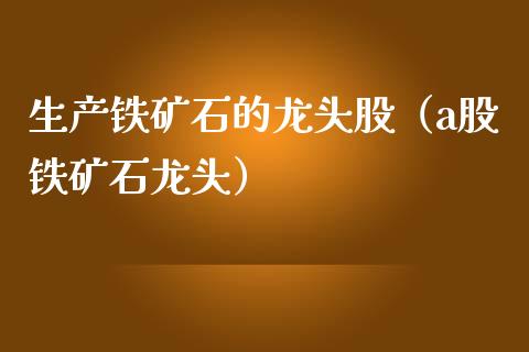 生产铁矿石的龙头股（a股铁矿石龙头）_https://www.boyangwujin.com_期货直播间_第1张