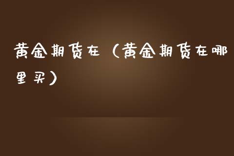 黄金期货在（黄金期货在哪里买）_https://www.boyangwujin.com_原油期货_第1张