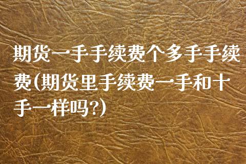 期货一手手续费个多手手续费(期货里手续费一手和十手一样吗?)_https://www.boyangwujin.com_期货直播间_第1张