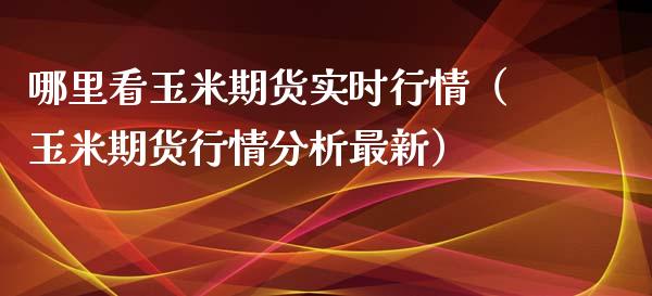 哪里看玉米期货实时行情（玉米期货行情分析最新）