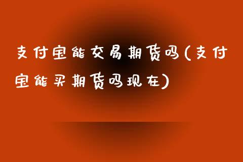 支付宝能交易期货吗(支付宝能买期货吗现在)_https://www.boyangwujin.com_原油直播间_第1张