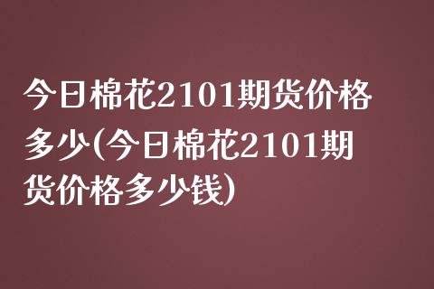 今日棉花2101期货价格多少(今日棉花2101期货价格多少钱)_https://www.boyangwujin.com_期货直播间_第1张