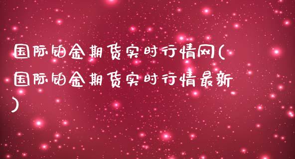 国际铂金期货实时行情网(国际铂金期货实时行情最新)