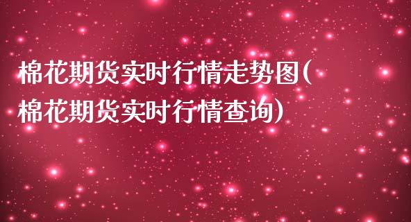 棉花期货实时行情走势图(棉花期货实时行情查询)