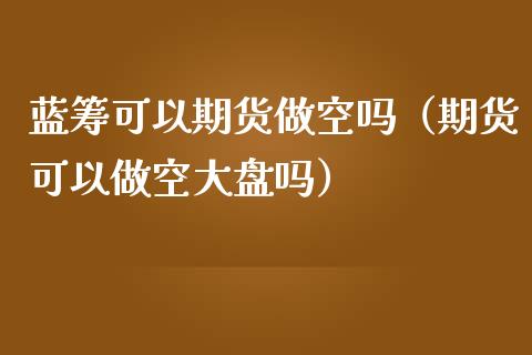 蓝筹可以期货做空吗（期货可以做空大盘吗）