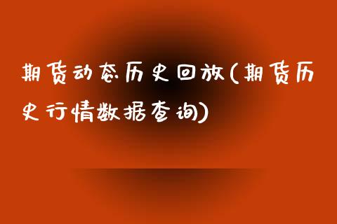 期货动态历史回放(期货历史行情数据查询)