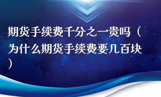 期货手续费千分之一贵吗（为什么期货手续费要几百块）