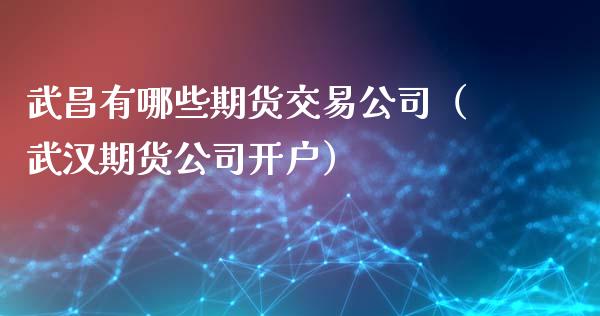 武昌有哪些期货交易公司（武汉期货公司开户）_https://www.boyangwujin.com_期货直播间_第1张