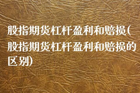 股指期货杠杆盈利和赔损(股指期货杠杆盈利和赔损的区别)_https://www.boyangwujin.com_黄金期货_第1张