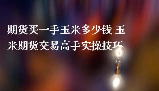 期货买一手玉米多少钱 玉米期货交易高手实操技巧