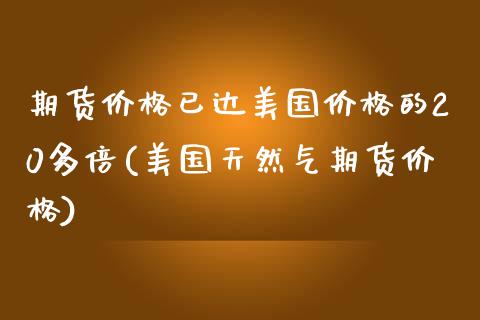 期货价格已达美国价格的20多倍(美国天然气期货价格)