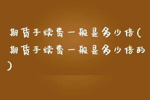 期货手续费一般是多少倍(期货手续费一般是多少倍的)