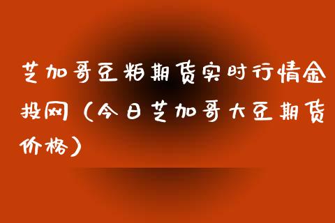 芝加哥豆粕期货实时行情金投网（今日芝加哥大豆期货价格）