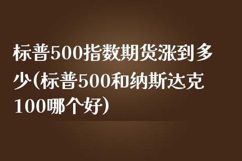 标普500指数期货涨到多少(标普500和纳斯达克100哪个好)