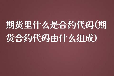 期货里什么是合约代码(期货合约代码由什么组成)