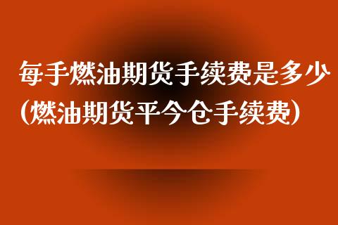 每手燃油期货手续费是多少(燃油期货平今仓手续费)