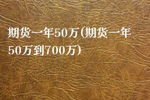 期货一年50万(期货一年50万到700万)