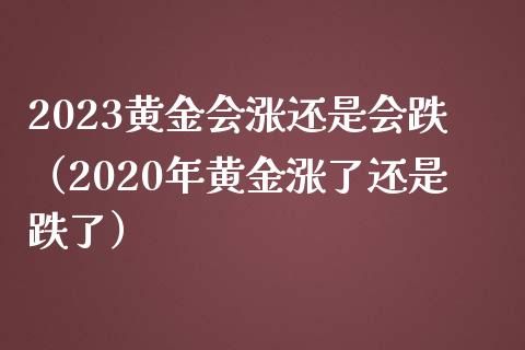 2023黄金会涨还是会跌（2020年黄金涨了还是跌了）_https://www.boyangwujin.com_期货直播间_第1张