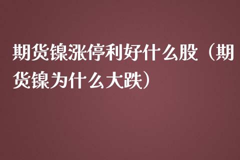 期货镍涨停利好什么股（期货镍为什么大跌）