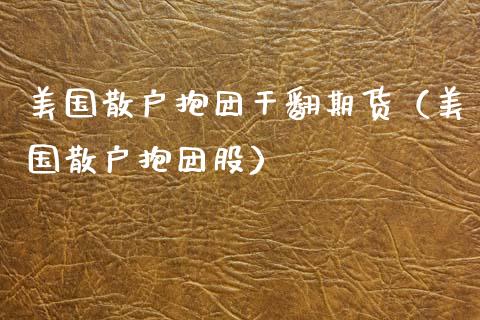 美国散户抱团干翻期货（美国散户抱团股）_https://www.boyangwujin.com_纳指期货_第1张