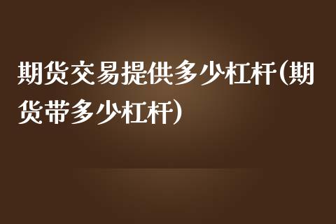 期货交易提供多少杠杆(期货带多少杠杆)