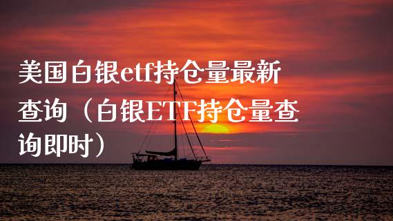 美国白银etf持仓量最新查询（白银ETF持仓量查询即时）_https://www.boyangwujin.com_原油期货_第1张