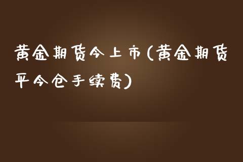 黄金期货今上市(黄金期货平今仓手续费)_https://www.boyangwujin.com_黄金期货_第1张