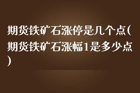 期货铁矿石涨停是几个点(期货铁矿石涨幅1是多少点)_https://www.boyangwujin.com_纳指期货_第1张