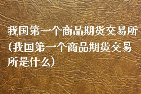 我国第一个商品期货交易所(我国第一个商品期货交易所是什么)_https://www.boyangwujin.com_期货直播间_第1张