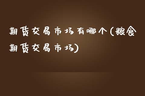 期货交易市场有哪个(粮食期货交易市场)