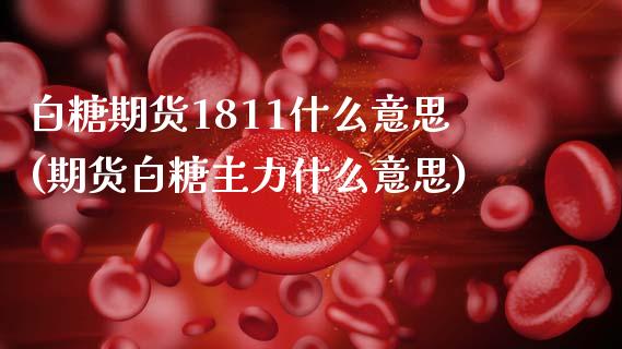 白糖期货1811什么意思(期货白糖主力什么意思)_https://www.boyangwujin.com_期货直播间_第1张