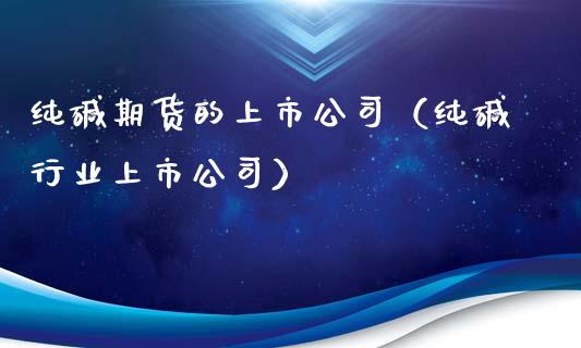 纯碱期货的上市公司（纯碱行业上市公司）_https://www.boyangwujin.com_期货直播间_第1张