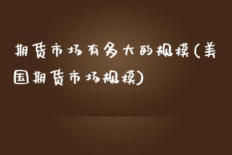 期货市场有多大的规模(美国期货市场规模)