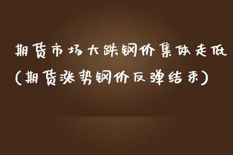 期货市场大跌钢价集体走低(期货涨势钢价反弹结束)