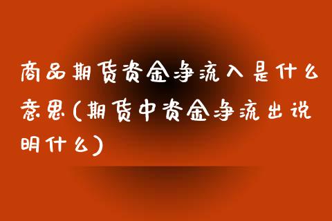 商品期货资金净流入是什么意思(期货中资金净流出说明什么)_https://www.boyangwujin.com_白银期货_第1张